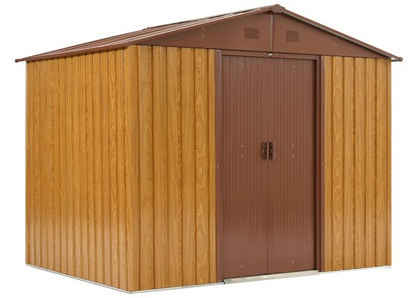 Casuta de gradina metalica Helsinki 2.4 x 1.7 m Store Boss maro