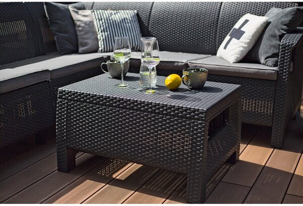 Măsuță de cafea pentru grădină din ratan artificial 57x77 cm Corfu – Keter