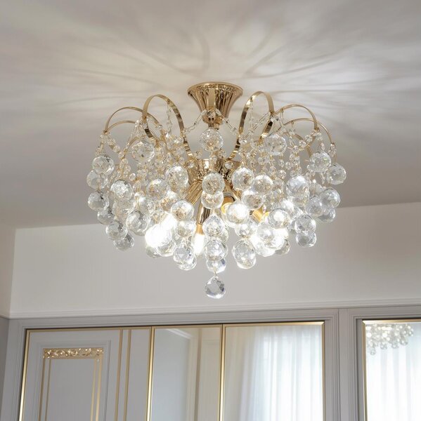 Lustră de cristal aplicată Brilagi CRYSTAL 6xE14/60W/230V auriu