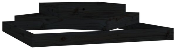 Jardinieră, negru, 112x112x27 cm, lemn masiv de pin