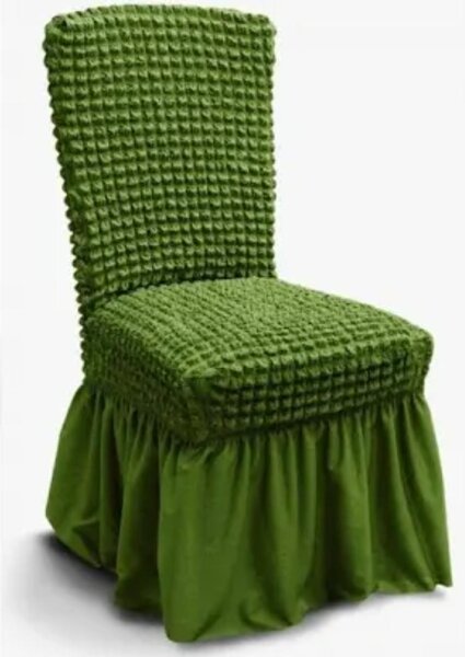 Set 6 huse de scaun, cu volane, Verde