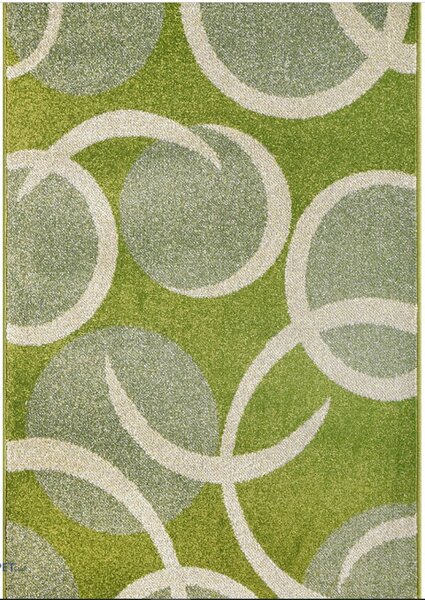 Covor Sufragerie, Model Abstract 11472 130, Verde Dreptunghi, 80x150, Gri
