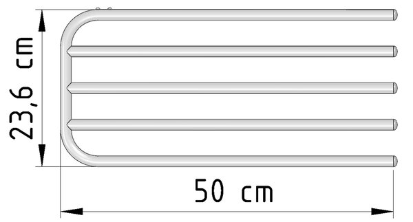 Aqualine Aqualine, Uscător pentru 4 prosoape pentru elemente de încălzire, atașament universal, lungime 50 cm, alb, 25-03-SV450