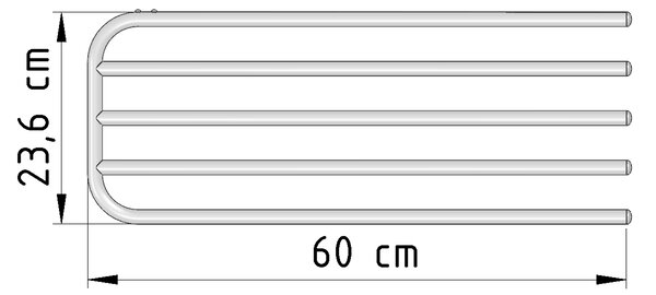 Aqualine Aqualine, Uscător pentru 4 prosoape pentru elemente de încălzire, atașament universal, lungime 60 cm, alb, 25-03-SV460