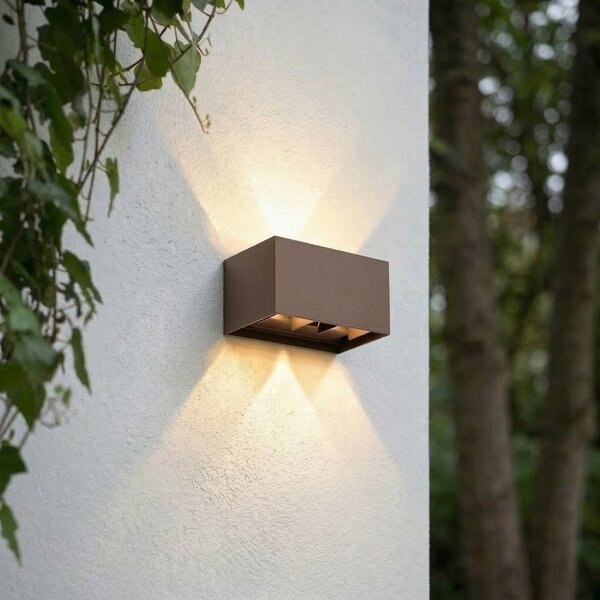 Lămpi de exterior Lindby, Nivar, Maro / Rugină, Terasă, Aluminiu, Modern