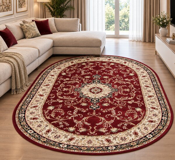 Covor Clasic Oval Lotos 523 210 Roșu-Grena 80x200