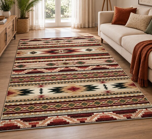 Covor Traditional Sufragerie, Model 15080 120, Bej Maro 50x80