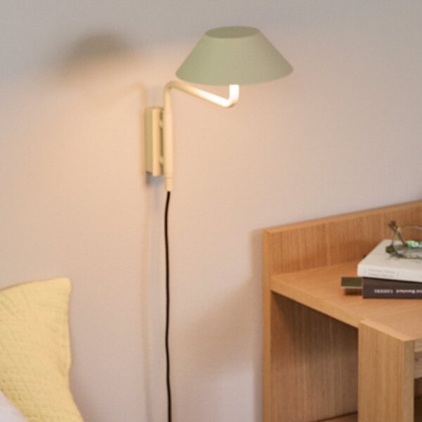 Hübsch Aplică de perete LED COVER, culoare nisip, adâncime 30 cm, metal, Bej, Camera de zi / sufragerie, Metal, Modern
