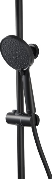 Invena Volos, set de duș cu baterie termostatică, negru mat, INV-AU-37-T04-V