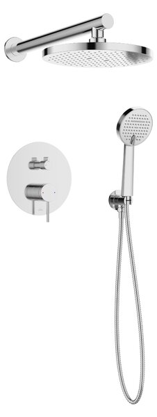 Invena Kalitea, set de duș încastrat, baterie cu 2 funcții, crom, INV-BS-72-001-V
