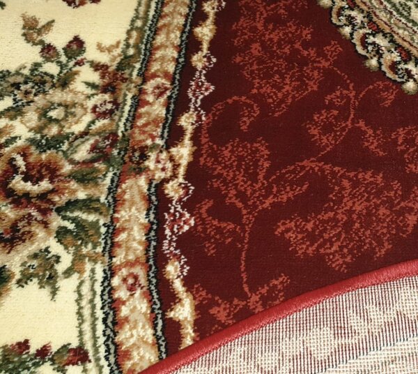 Covor Clasic Sufragerie, Model Lotos 571 210, Oval, Rosu Oval, 80x150