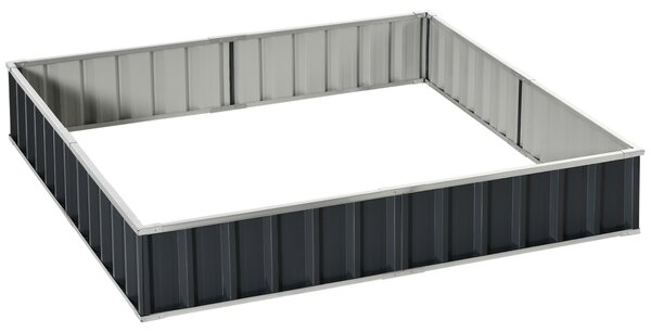 Outsunny Pat Modular Suprainălțat pentru Legume, Structură din Oțel Zincat, Ideal pentru Plante și Ierburi, 258x90x30 cm, Gri Inchis | Aosom Romania