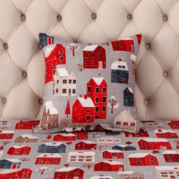 Husa de perna din microfibra WINTER COTTAGE 45x45 cm, gri