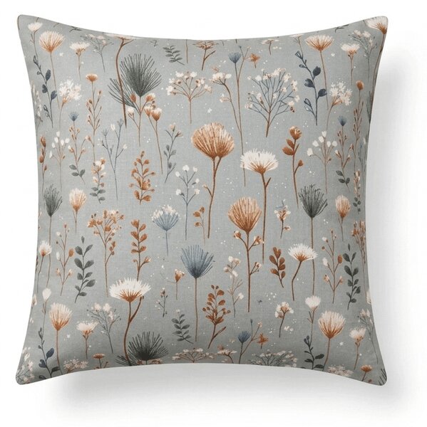 Față de pernă din microfibra BOTANIC FIELD 45x45 cm, gri