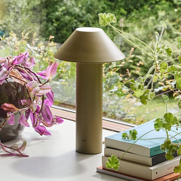 Hübsch Lampă de masă cu LED Tower, verde închis, înălțime 32 cm, metal, reglabil, Verde, Camera de zi / sufragerie, Metal, Modern