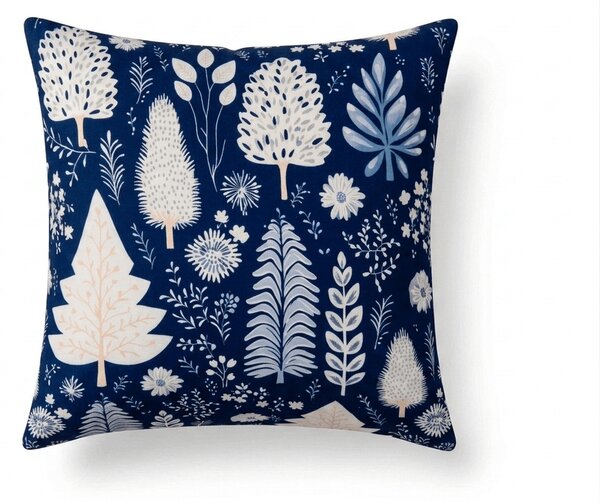 Husa de pernă din microfibra INDIGO BLOOM 45x45 cm, albastru