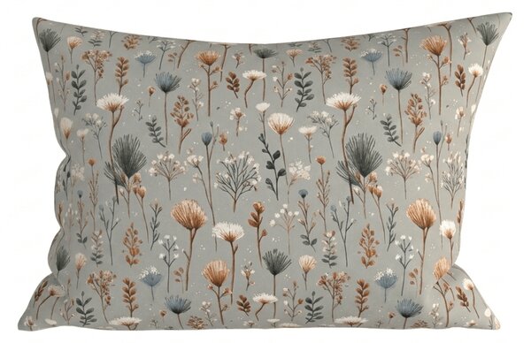 Husa pentru perna din microfibra BOTANIC FIELD 70x90 cm, gri