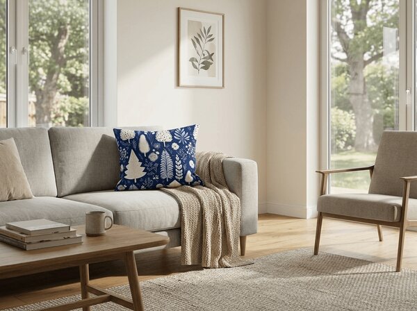 Husa de perna din microfibra INDIGO BLOOM 50x70 cm, albastru