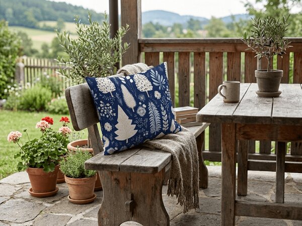 Husa de perna din microfibra INDIGO BLOOM 50x70 cm, albastru