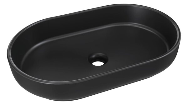 Comad River 2 lavoar 55x35 cm ovale de blat negru mat RIVER 2 BLACK MATT UN 55 ( E-6594 )