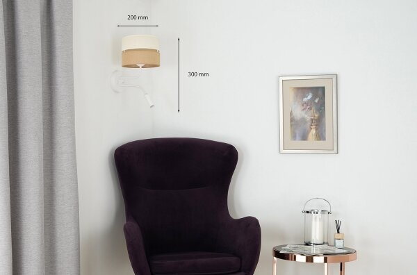 Brilagi - Lampă de perete ROYAL YUTE 1xE27/15W + 1xG9/6W bej/crem/ albă