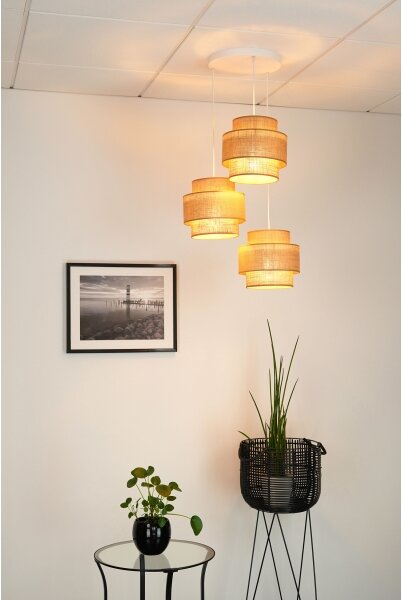 Lustră aplicată Brilagi SPACE YUTE 3xE27/15W/230V bej/alb