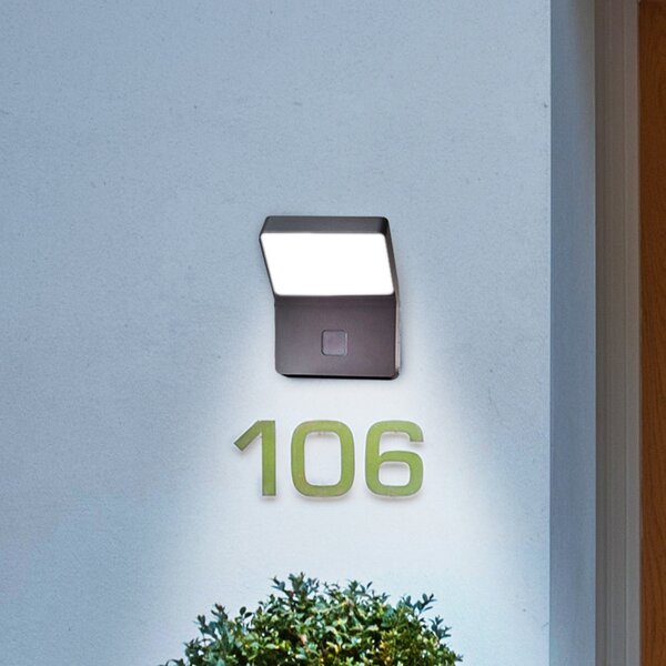 OSRAM Lampa LED cu senzor pentru exterior ENDURA STYLE WIDE gri închis, Gri, Aluminiu, Modern