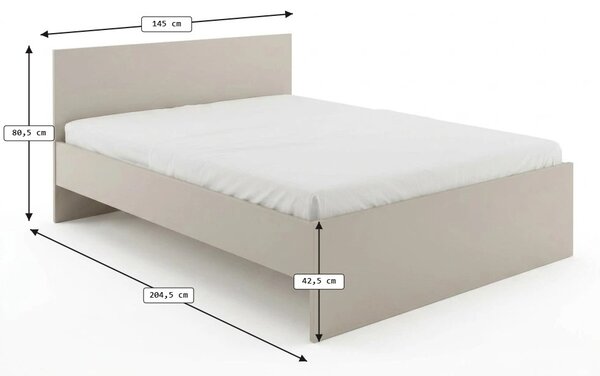 Pat ELISA 140 x 200 cm, casmir bej Saltele: Fara saltea, Somiera pat: Cu lamele drepte