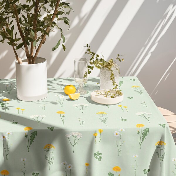Goldea față de masă 100% bumbac - pajiște pe verde mélange 100 x 140 cm