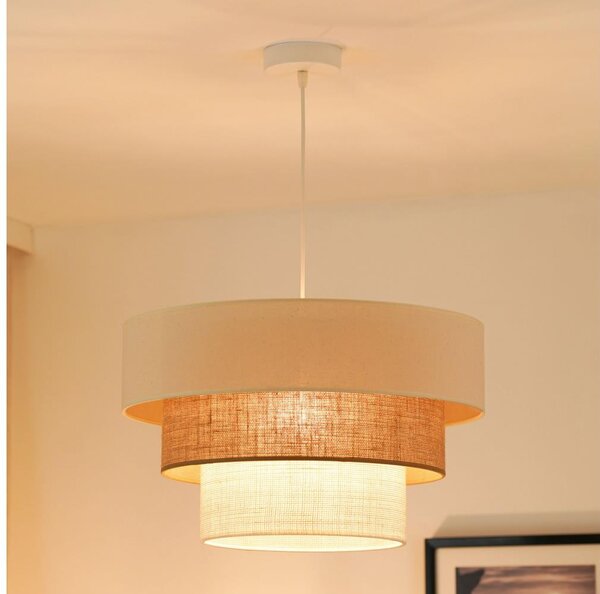 Brilagi - Lustr pe cablu DENVER LUNETA 1xE27/15W/230V pr. 45 bej/maro/crem