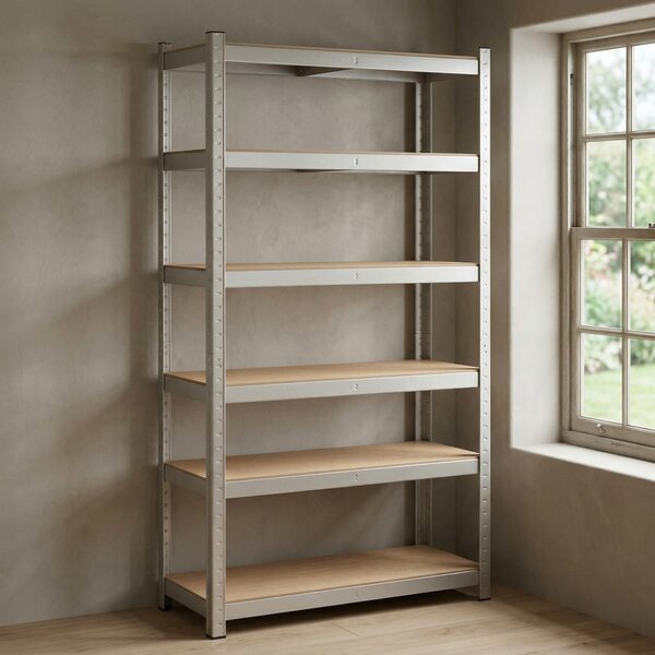 Raft Metalic Profesional pentru Depozitare, 180x90x30 cm, 5 Polite, Suporta 875 kg – organizare eficienta pentru garaj, magazie sau atelier