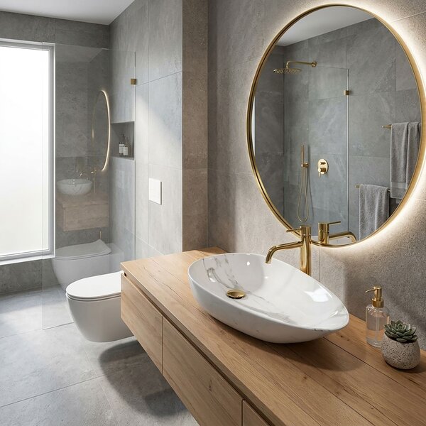 Lavoar pentru blat Rea Greta 65 Bianco Shiny