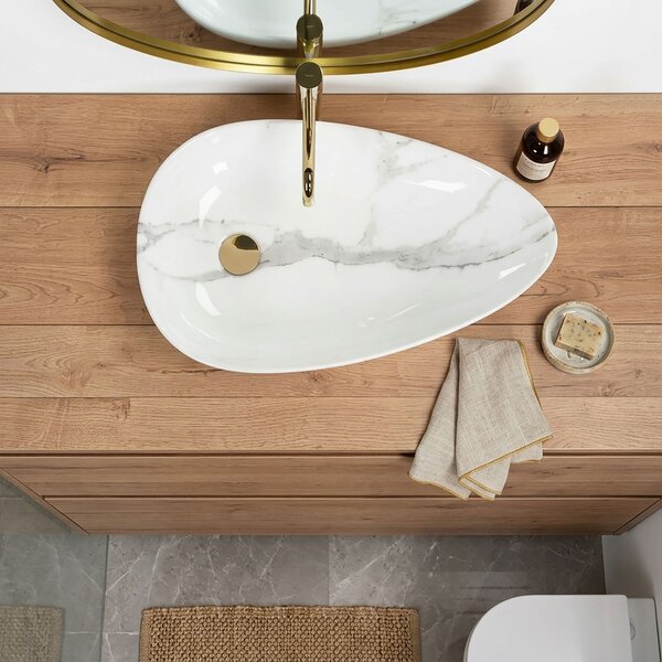 Lavoar pentru blat Rea Greta 65 Bianco Shiny