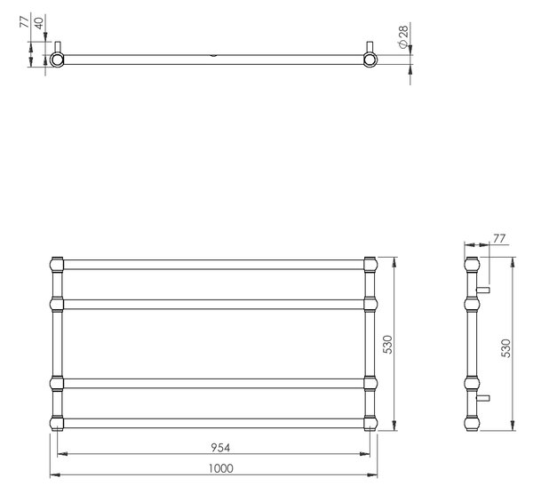 Imers Gesi calorifer de baie decorativ 53x100 cm alb G00853010002