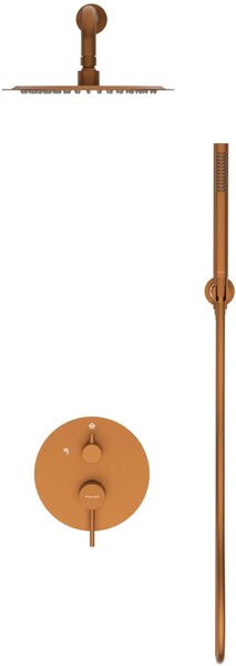 Balneo Cascade set de duș ascuns cu duș de ploaie cupru H0301050606