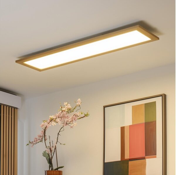 Brilagi - Corp de iluminat dimabil SLIMFRAME WOOD LED/58W/230V 124x34 cm + telecomandă