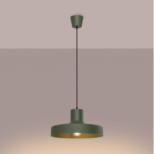 Lustră pe cablu Sollux SL.1705 BILO 1xE27/15W/230V d. 35 cm verde