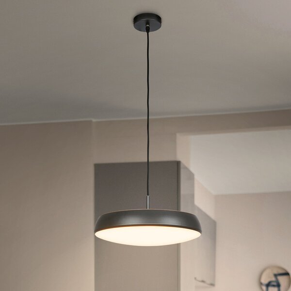 Briloner Lampă suspendată LED Nala, antracit, metal/plastic, Ø 35 cm, Negru, Camera de zi / sufragerie, Plastic, Modern