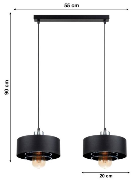 Lustră pe cablu VEST 2xE27/60W/230V