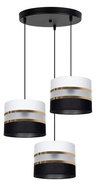 Lustră pe cablu CORAL 3xE27/60W/230V neagră/albă