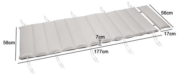 Saltea pentru șezlong pentru saună BALI, 58x7x177cm, bej Detex