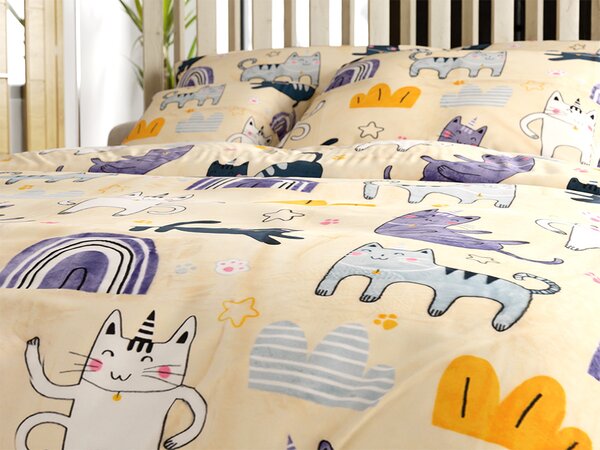 Lenjerie din microplush PURRSLEEP bej Dimensiunile lenjeriei: 70 x 90 cm | 140 x 220 cm