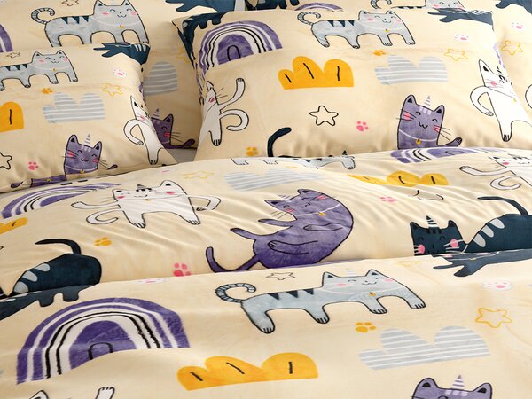 Lenjerie din microplush PURRSLEEP bej Dimensiunile lenjeriei: 70 x 90 cm | 140 x 220 cm