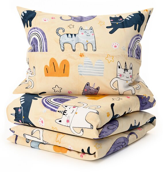 Lenjerie din microplush PURRSLEEP bej Dimensiunile lenjeriei: 70 x 90 cm | 140 x 220 cm