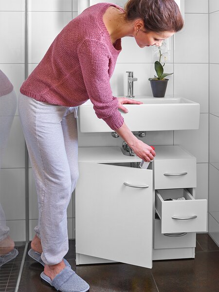 Dulap sub chiuvetă cu 3 sertare SILKE, 63x30x54cm, alb Casaria