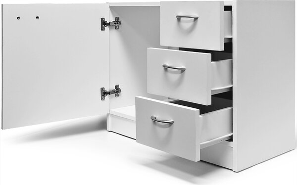 Dulap sub chiuvetă cu 3 sertare SILKE, 63x30x54cm, alb Casaria