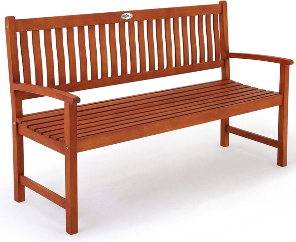 Bancă de grădină MAXIMA, 152x55x90 cm, natur maro Casaria