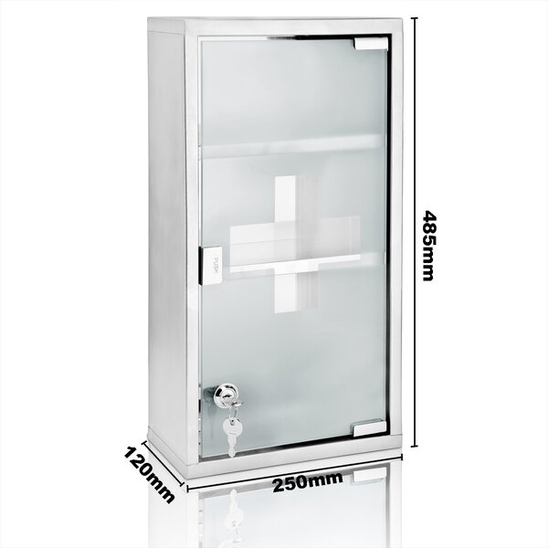 Trusă medicală de perete SAVE, 25x12x48,5cm, argintiu Monzana