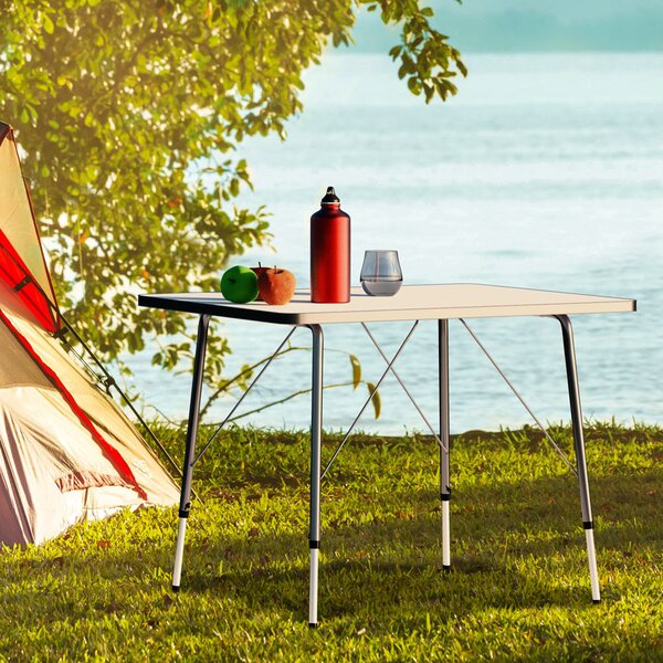 Masă de camping pliabilă FOKA, 80x54x51-70cm, alb Casaria
