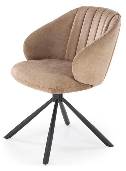 Scaun rotativ K533, cappuccino/negru, stofa clasica/metal, 57x60x80 cm